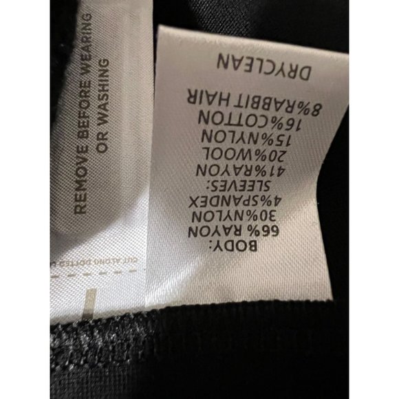 LOFT Dress 6 Small Black Stretch Ribbed Knit Long Sleeve Cotton Wool Rabbit NWT - Picture 9 of 10